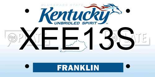 XEE13S Kentucky License Plate