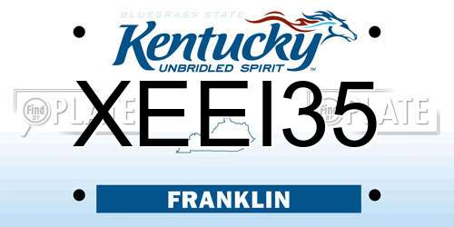 XEEI35 Kentucky License Plate
