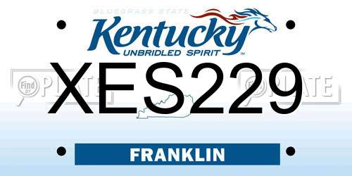 XES229 Kentucky License Plate