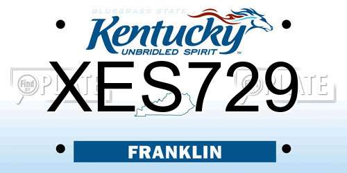 XES729 Kentucky License Plate