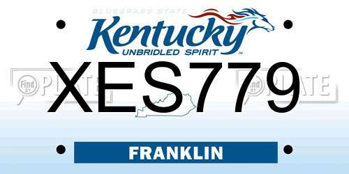 XES779 Kentucky License Plate