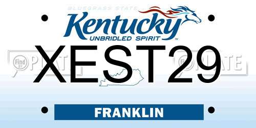 XEST29 Kentucky License Plate