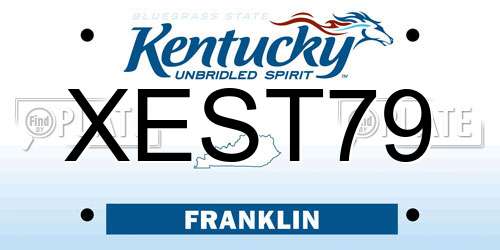 XEST79 Kentucky License Plate