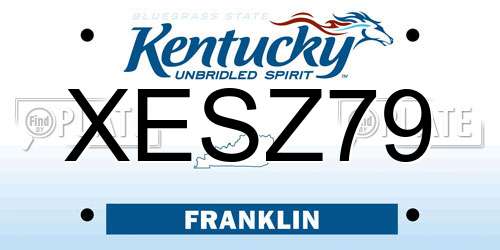 XESZ79 Kentucky License Plate