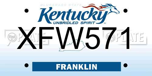 XFW571 Kentucky License Plate
