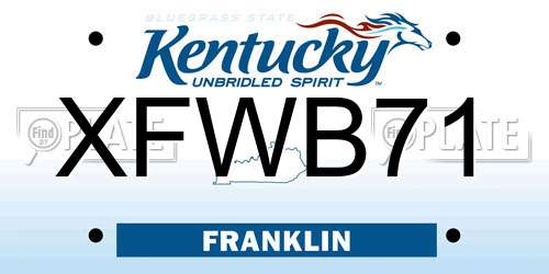 XFWB71 Kentucky License Plate