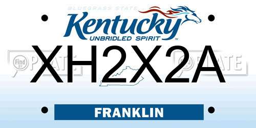 XH2X2A Kentucky License Plate