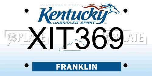 XIT369 Kentucky License Plate