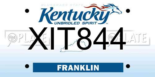 XIT844 Kentucky License Plate