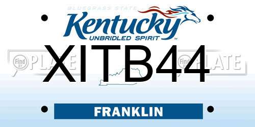 XITB44 Kentucky License Plate