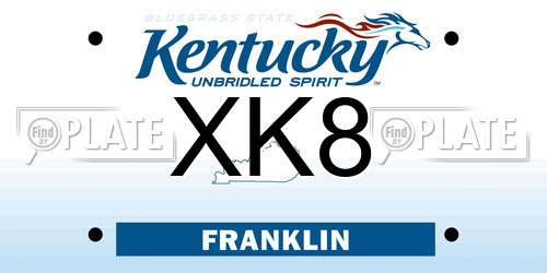 XK8 Kentucky License Plate