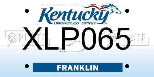XLP065 Kentucky License Plate