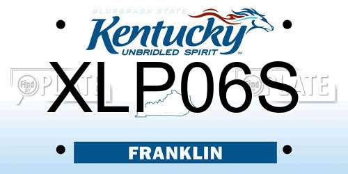 XLP06S Kentucky License Plate