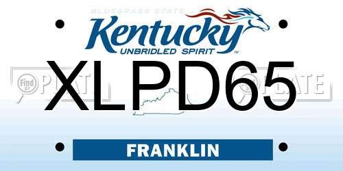 XLPD65 Kentucky License Plate