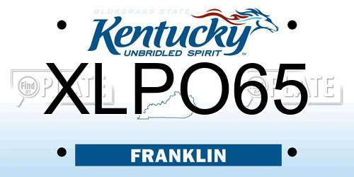 XLPO65 Kentucky License Plate