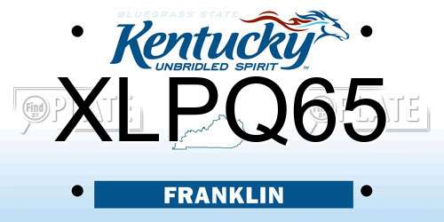 XLPQ65 Kentucky License Plate