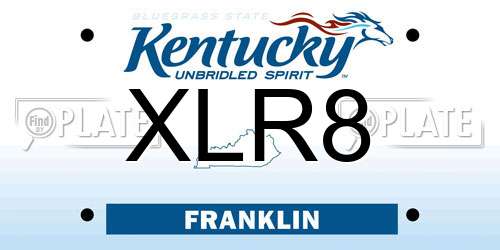 XLR8 Kentucky License Plate