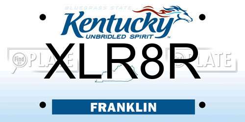 XLR8R Kentucky License Plate