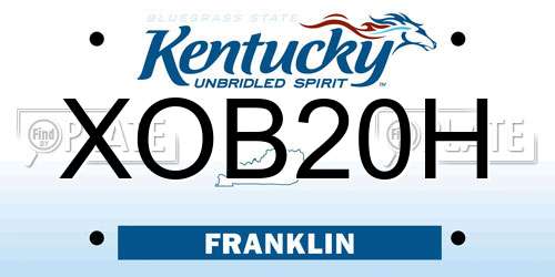 XOB20H Kentucky License Plate