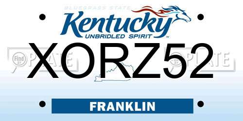 XORZ52 Kentucky License Plate