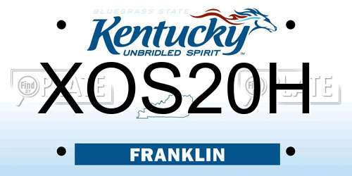 XOS20H Kentucky License Plate