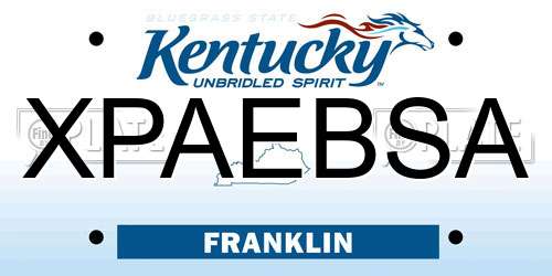 XPAEBSA Kentucky License Plate