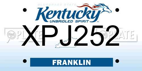 XPJ252 Kentucky License Plate