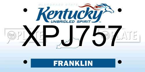 XPJ757 Kentucky License Plate