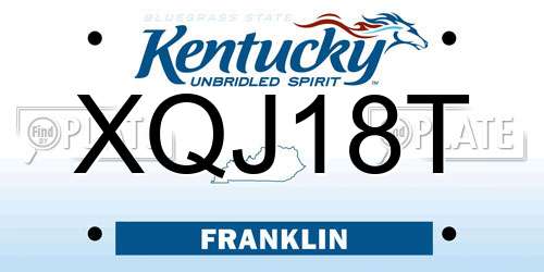 XQJ18T Kentucky License Plate