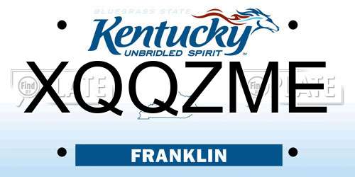 XQQZME Kentucky License Plate