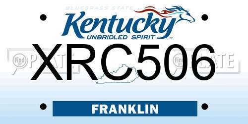 XRC506 Kentucky License Plate