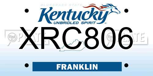 XRC806 Kentucky License Plate