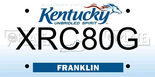 XRC80G Kentucky License Plate