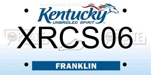 XRCS06 Kentucky License Plate