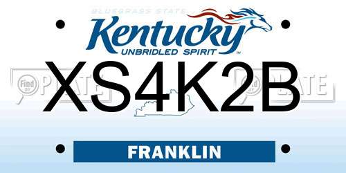 XS4K2B Kentucky License Plate