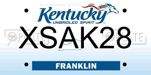 XSAK28 Kentucky License Plate