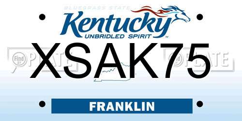 XSAK75 Kentucky License Plate