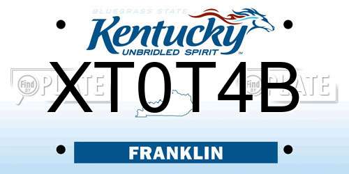 XT0T4B Kentucky License Plate