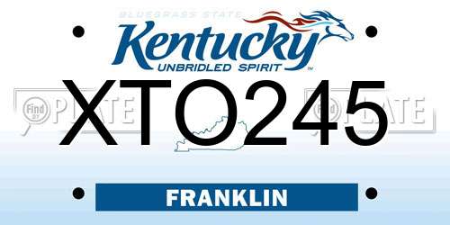 XTO245 Kentucky License Plate