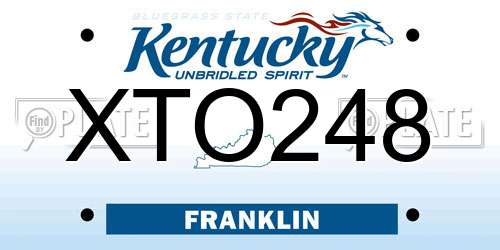 XTO248 Kentucky License Plate