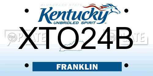 XTO24B Kentucky License Plate
