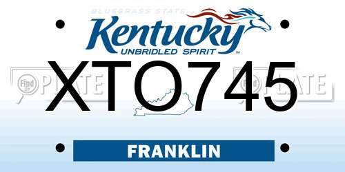 XTO745 Kentucky License Plate