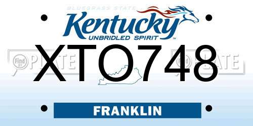 XTO748 Kentucky License Plate