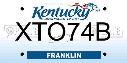 XTO74B Kentucky License Plate