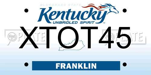 XTOT45 Kentucky License Plate