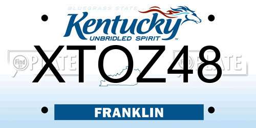 XTOZ48 Kentucky License Plate