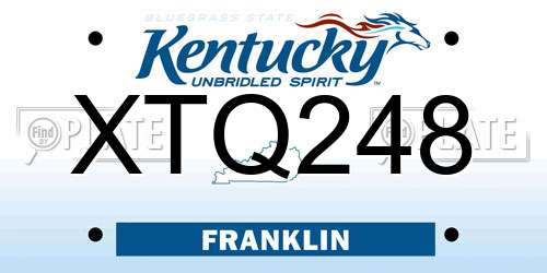 XTQ248 Kentucky License Plate