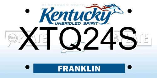 XTQ24S Kentucky License Plate