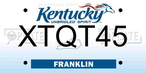 XTQT45 Kentucky License Plate