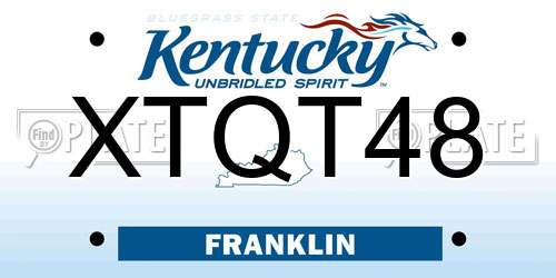 XTQT48 Kentucky License Plate